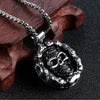 Antike Silber Farbe Schädel Anhänger Halsketten Personalisierte Hip Hop Motorrad Kette Rock Halskette Für Männer Viking Schmuck Homme281r