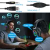 Headsets 9D Stereo Headset Gamer PC Gaming Headphones with Microphone 50mm Loudspeaker RGB LED Wired Earphone For Phone PS4 PS5 T220916