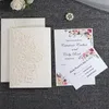 Greeting Cards 10pcs European Laser Cut Wedding Invitations 3D Tri-Fold Diamond Ring Elegant Party Favor Decoration 220919