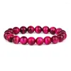 Strand Minimalistische Natuursteen Kraal Rose Rood Tijgeroog Armband Kralen Mannen Boeddha Armband Voor Vrouw Yoga Handgemaakte Sieraden Homme Bijoux