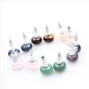 Stud Healing Stone Stud Oorbellen Rozenkwarts Paars Amethist Kristal Lazi Reiki Oorbel Voor Vrouwen C3 Drop Levering 2021 Sieraden Dhsell Dhx5G