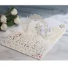 Grußkarten 50 Stück europäische lasergeschnittene Hochzeitseinladungskarte 3D-dreifach gefaltete Spitze Herz Elegante Partybevorzugung Dekoration 220919