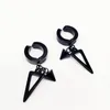 Unisexe Acier Inoxydable Oreille Manchette Punk Homme Noir Clip sur Boucles D'oreilles Géométrie Triangle Étoile Pendentif Boucles D'oreilles Femmes Gothique Bijoux 1 pc