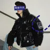 Ropa de calle para hombre, chaquetas tipo burbuja de invierno, color azul, estilo Hip Hop, Parka cálida Harajuku para hombre, chaqueta acolchada de moda coreana 2022