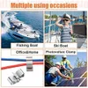 Bag Clips Trailer Frame Wire Clips Stainless Steel Metal Cable Clip 22.5 mm/ 0.89 Inch Solar Panel Double Clamps for PV Wiring Boat Cables