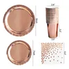 Party Decoration Rose Gold Disponertable Table Seary Table Paper Cups Plates Straws Wedding Birthday Supplies 220919