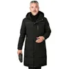 Men's Down Parkas Plus Size 5XL Middle-aged Winter Coat For Father Long White Duck Jacket Hooded Parka Overcoat 220916