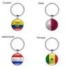 Fooball Keychains Wereldlanden vlaggen voetbal Key Chain Rings Fans Souvenir Fashion Men Women Key Holder Promotie Geschenken
