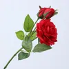 Fleurs décoratives Simulation Rose 1 fleur 2 bourgeons décorations de Noël mariage 2022 mur Saint Valentin artificiel pour cadeau de décoration intérieure