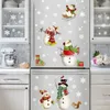 Décorations de Noël L Snowflake Windows Clings Stickers Snowman Window Decals White For Glass Pvc Static Winter Party Holida Mxhome Amlct