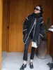 여성 재킷 토템 ​​겨울 여성 코트 울 폴리 에스테르 회색 색상 풀 소매 싱글 가슴 대형 캐주얼 스카프 칼라 220919