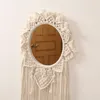 Mirrors Boho Macrame Tapestry Wall Hanging Mirror For Home Decoration Handmade Woven Art Decorative Room