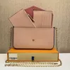 أعلى الأصلي 3 قطعة مجموعة حقيبة Luxurys المصممين حقائب محفظة امرأة الموضة مونوغرام متعددة Pochette Felicie سلسلة Crossbody حقيبة كتف مع صندوق كيس غبار