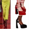 Sandali di marca donna moda scarpe estive cinturino alla caviglia sexy zeppa tacchi alti gladiatore femminile grosso