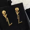 Designer Letter Pendant Y Gold Charm Earrings Luxury Dangle Earring Eardrop Bijoux For Women Wedding Engagement Lovers Gift Jewelry With Box