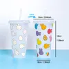 Cold Discoloration Sippy Tumblers 710ml Plastic Christmas Temperature Sensor Color Changing Cup with lid straw Halloween Easter Valentine RRB15563