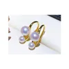 22090502 Diamondbox -Jewelry earrings ear studs aka PEARL sterling 925 silver simple hook 3 5-4mm 5-6 mm round double pendant 18k 267y