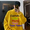 Erkek Hoodies Erkek Sweatshirts Logonuzu Özelleştirme Gençlik Sonbahar/Kış Yarım Yuvarlak Boyun Artı Kadife Gevşek Gevşek Uzun Kollu