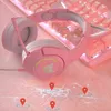 Casques RGB Gaming 7.1 Casque stéréo Casque rose Oreille de chat amovible Filaire USB avec réduction du bruit du micro pour PS4 / Xbox One Cute Girl T220916