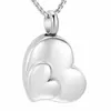 Pendant Necklaces JJ001 High Polished 316L Stainless Steel Double Heart Cremation Urn Jewelry Hold Loved Ones Ashes Keepsake Memorial