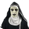 Skräcken Scary Nun Latex Mask Headscarf Valak Cosplay för Halloween kostym ansiktsmasker med huvudstycket HH22-299