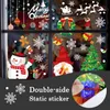 Decorazioni natalizie L Window Clings Decalcomanie Riutilizzabili Bifacciale Stampato Autoadesivo Babbo Natale Alce Pupazzo di Neve Calzini D Sports2010 Amtm0