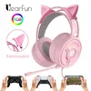 Headset PC Gamer Girls Hörlurar för PS4 RGB LED -trådbundna hörlurar 9D Stereo Gaming Headset Gamer Girls For PS5 PC Laptop Cell Phone PS4 T220916