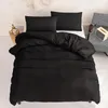 Bedding sets MIDSUM Pure Color Sets Single Double Full Size Skin Friendly Fabric Black Duvet Cover Set For Dormitory Household 220919