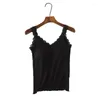 Camisoles Tanks Summer's V-NeckCamisole Thin Style Lace with Chest Pad Halter Base Sling