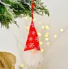 2023 Christmas Decorations Colorful LED Knitted Doll With Whisker Party Gnomes Pendant Holiday Plaid Snowflower Santa Gifts Home Yard Tree 2022 WLY935