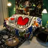 Battaniye çizgi film aşk kanepe su geçirmez leke dirençli havlu yatak örtü ev dekor kumaş yastık Avrupa halıları masa örtüsü 220919
