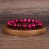 Strand Minimalistische Natuursteen Kraal Rose Rood Tijgeroog Armband Kralen Mannen Boeddha Armband Voor Vrouw Yoga Handgemaakte Sieraden Homme Bijoux