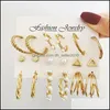 Серьги для жемчужины для люстры свиной люстры, установленные для женщин Geometirc Gold Metal Circle Brincos Trend Jewelry Gif
