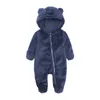 Rompers Autumn Winter Infant Cartoon Bear For Born Baby Costume Boys Jesksuit Ogólnie dziewczęta romper bawełniany ubrania z kapturem 220919