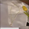 Collane con ciondolo Collana girocollo con perle di moda Collana con ciondolo a catena a doppio strato carino per gioielli da donna Regalo per ragazza 5570 Q2 Consegna a goccia 202 Dhqfs