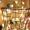 Strings Junejour Snowflake Light String Jaar Fairy Lights 1-10m Batterij LED Sneeuw Kerst Tree Decoratie Home Party