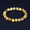 Strand 5A Or Couleur Oeil De Tigre Bracelets Pour Femmes Pierre Naturelle Hématite Perle Ronde Bracelet Hommes Reiki Guérison Braslet Énergie Bijoux