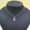 En gros Simple Pendentif Collier Bijoux De Sensibilisation Au Cancer Du Sein Ruban Jaune Ruban Rose Colliers Pour Les Femmes