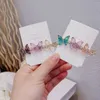 Moda coreana, pasadores de mariposa de cristal brillante, Clip de primavera para niña, Clip superior para la cabeza trasera, accesorios para el cabello para mujer