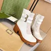 Nouveau femmes Martin Boot Designer bottes mode talons hauts talons grossiers chaussures d'hiver antidérapantes avec boîte taille 35-42