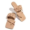 New Brand Slippers Weave Leather Women Sandal Ladies Clip Toe Flat Casual Slides Summer Outdoor Beach Female Flip Flops