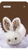 슬리퍼 귀여운 흰색 토끼 슬리퍼 어린이 모피 로퍼 홈 따뜻한 신발 아이 소년 슬라이드 보풀 유아 여자 부티 220919