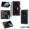 Bling Glitter Sparkly PU Leather Flip Phone Cases for iphone 14 11 12 13 Pro Max Xr Xs 7 8 With 9 Card Holder Magnetic Protective Cover