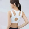 Yoga Outfit Women Sexy Fake Two Sports Bra Back Hollow Breathable Tops Push Up Fitness Workout Crop 2 In 1 Double Layer Underwear