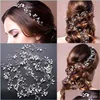 Hochzeit Haarschmuck Frauen Perle Hochzeit Kopfbedeckung Mädchen Haar Rebe Kristall Braut Diamante Stirnbänder Zubehör Cosplay Party Headpie Dhbyn