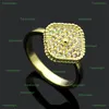 2022 neuer Luxus voller Diamantring für Frauen Klassiker Mode Kristall vier Blattklee Ring Designer Schmuck Valentinstag Geschenk