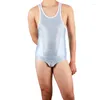 Undershirts Sexy Men Bodysuits Sleeveless Undershirt Vest Sport Male Bodywear One-Piece Jumpsuits Leotard Wrestling Singlet Briefs Underwear