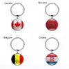 World Country Flags Keychain Football Car Key holder Hand Bag Accessories Spain Brazil flag Soccer Key Rings 32 Teams Souvenir