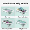 Nonslip Bath Mats Easy Folding Baby Tub Foldbara duschkar med nonslip Cushion Emofriendly Born Tub Justerbar Kids Tub 220916