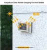 6LED Solar Wall Lampa Outdoor Lights Ogród Zewnętrzny kinkiet na taras balkon Fence Street Dekoracyjne w górę i w dół światło